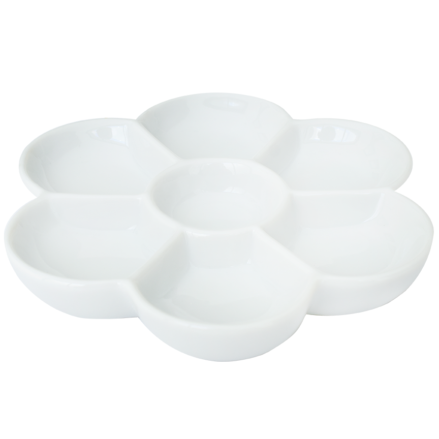 Flower Porcelain Dish 7-section